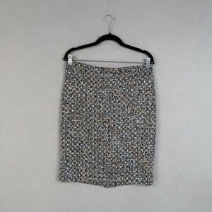 Talbots Skirt Womens 4 Blue Tweed Wool Pencil Lined Knee Length Office Workwear